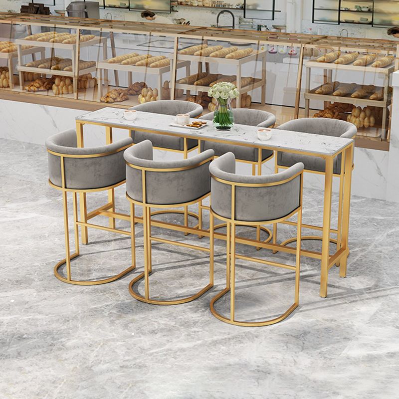 Milk Tea Shop Armed Stool Glam Matte Finish Velvet Bar Stool Clearhalo 'Bar Furniture' 'Bar Stools' 'bar_stools' 'furn' 'furn_bar_stools' 'Furniture' 'furniture_bar_stools' 'Kitchen & Dining Furniture' 1200x1200_06013d9a-c19b-4c17-8ce9-6f78151f1691