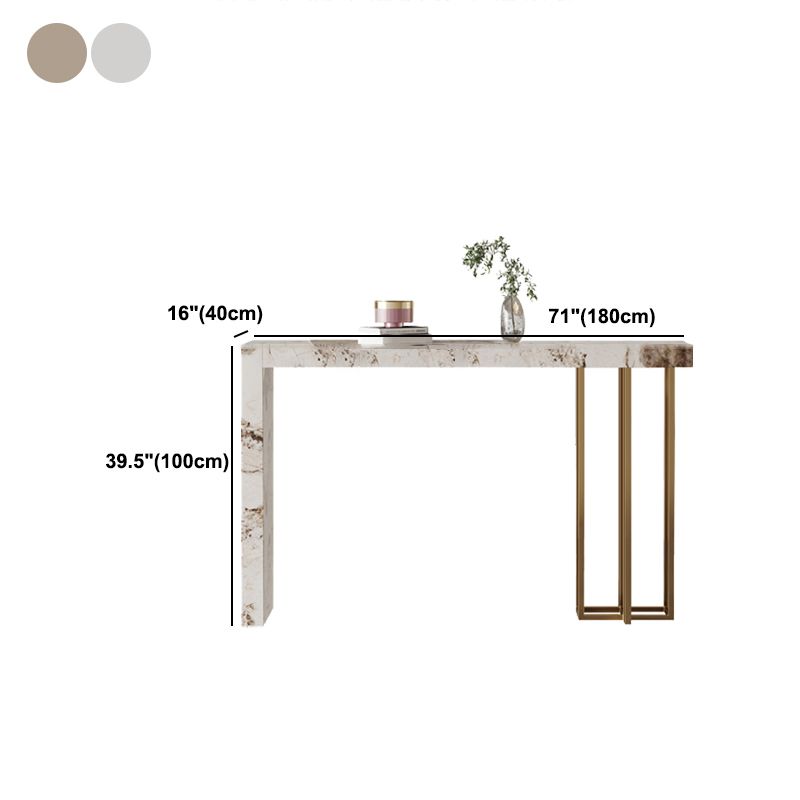 Indoor Double Pedestal Bar Height Table Contemporary Stone Rectangle Pub Table Clearhalo 'Bar Furniture' 'Bar Tables' 'bar_tables' 'furn' 'furn_bar_tables' 'Furniture' 'furniture_bar_tables' 'Kitchen & Dining Furniture' 1200x1200_06014fd8-52e6-4eb3-8466-31963fb9c693