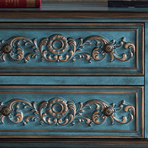 Console multimediale tradizionale in legno di gomma, supporto TV con finitura opaca e cassetti