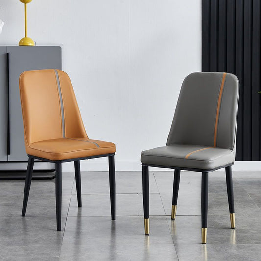 Sillas de comedor de cuero de falso parsons silla lateral de comedor sin brazo