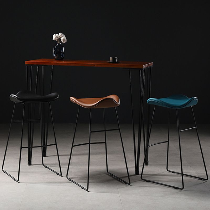 Contemporary Armless Backless Counter Stool Iron Bar Stool with Footrest Clearhalo 'Bar Furniture' 'Bar Stools' 'bar_stools' 'furn' 'furn_bar_stools' 'Furniture' 'Kitchen & Dining Furniture' 1200x1200_0602961e-e0f7-4f50-94bd-2e7ae15b49b2