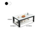 4 Legs Base Design Rectangular Glass/wood Table Modern Style Coffee Table