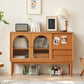 Cajón Pine Wood aparador de estantería ajustable moderna Credenza para sala de estar