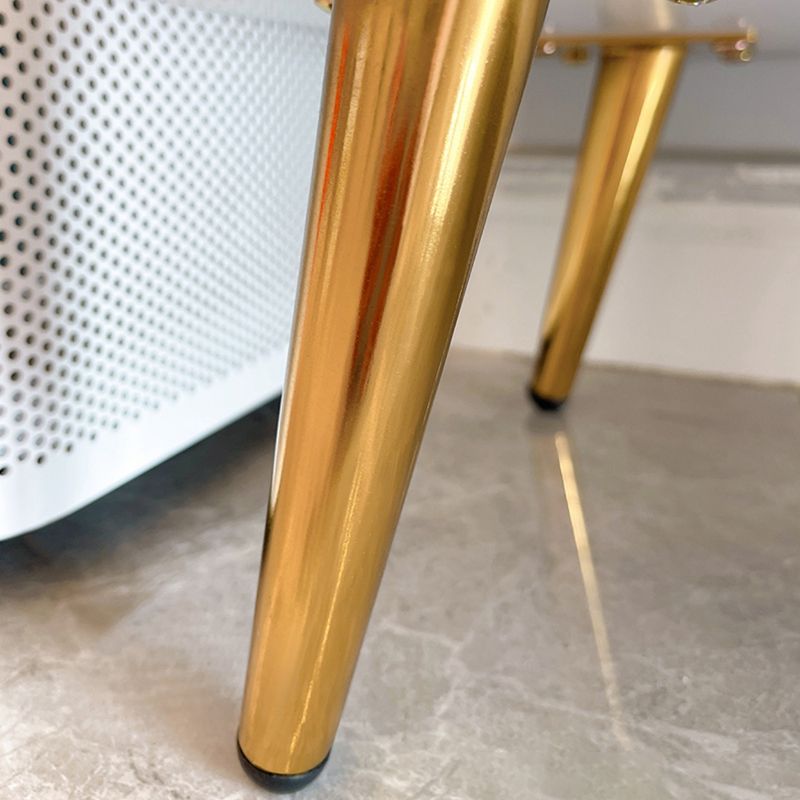 17.72 "H TV Stand Glam Console White TV White TV con 4 cajones para sala de estar