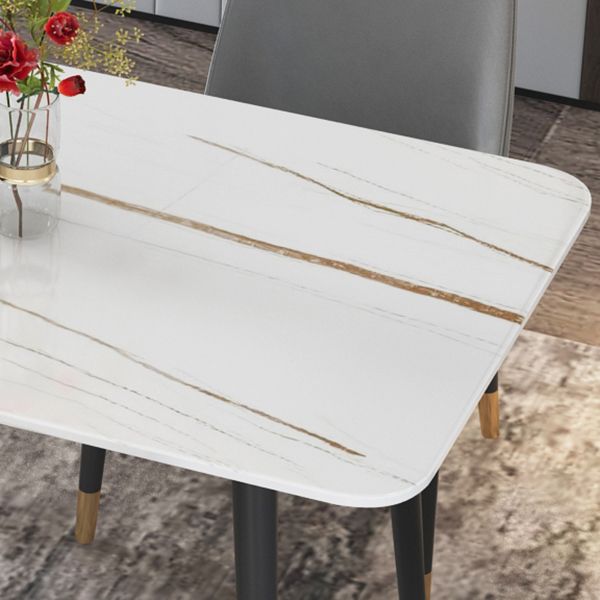 Metal and Stone Table Glam Style Minimalist Home Rectangular Dining Table Clearhalo 'Dining Tables & Seating' 'Dining Tables' 'dining_table' 'furn' 'furn_dining_table' 'Furniture' 'Kitchen & Dining Furniture' 1200x1200_060657aa-7bd3-41e3-a8fd-712695e8cb1e