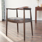 Ash Wood Traditional Dining Chair Brown Side Chair with Arms