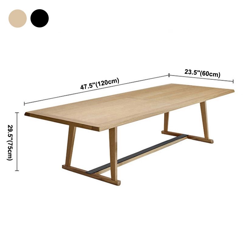 Solid Wood Contemporary Rectangular Dining Table Wood Top Table with Trestle Clearhalo ' dining_table' 'Dining Tables & Seating' 'Dining Tables' 'furn' 'furn_dining_table' 'Furniture' 'furniture_dining_table' 'Kitchen & Dining Furniture' 'kitchen&dining_furn' 'kitchen' 'kitchen_dining_table' 1200x1200_06079229-f545-4aa2-9945-d4d2c1bcdea8