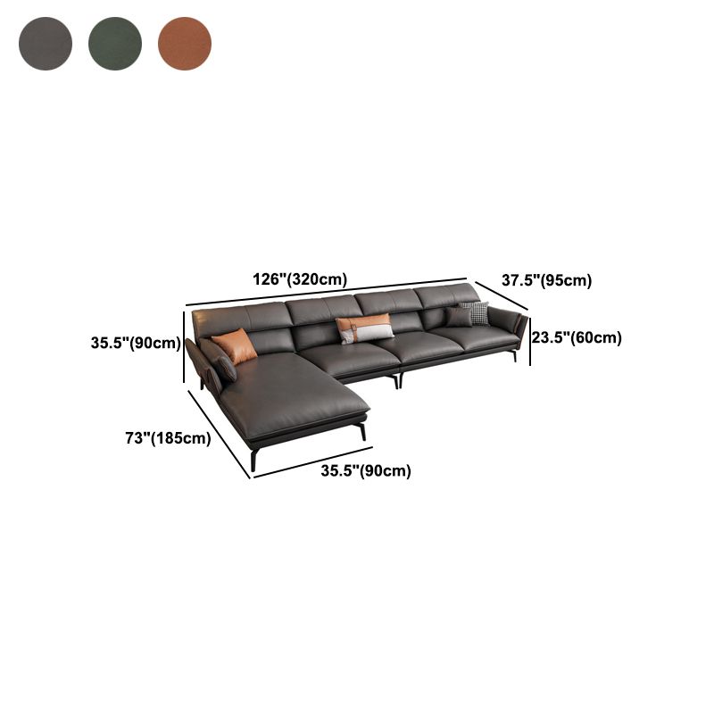 Vlek resistent modernisme sofa & chaise flared arm sectional