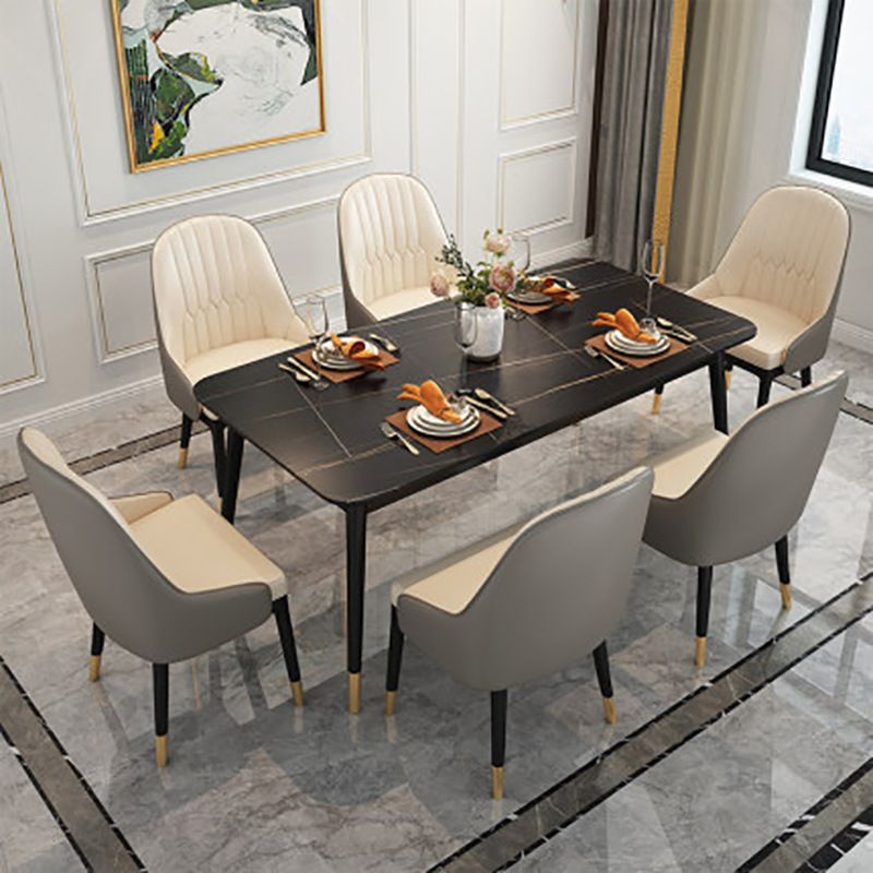 Rectangle 4 Legs Base Dining Table Modern Stone Table for Dining Room Clearhalo 'Dining Tables & Seating' 'Dining Tables' 'dining_table' 'furn' 'furn_dining_table' 'Furniture' 'Kitchen & Dining Furniture' 1200x1200_0608f39d-9fd2-4a11-b64d-cb76bba74013