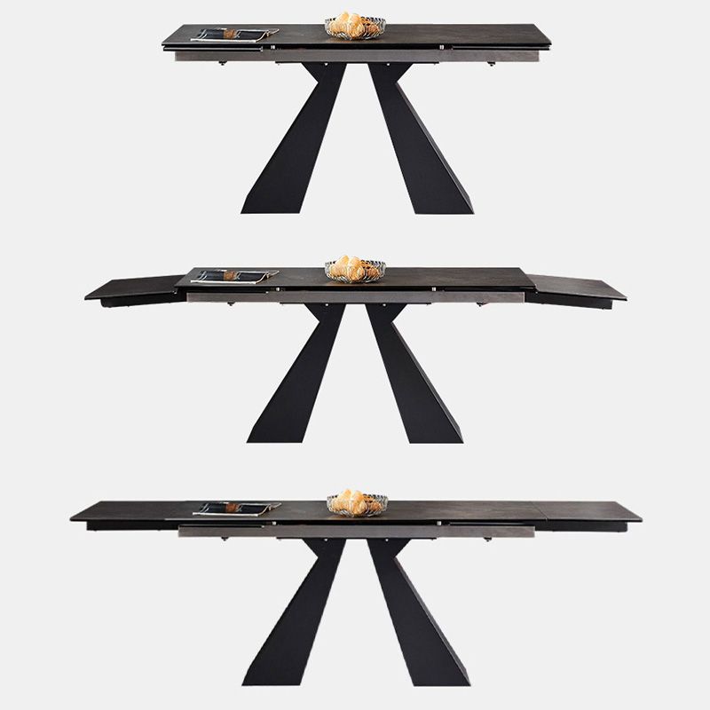 Modern Sintered Stone Extendable Dining Table Set Rectangle Home Dining Set Clearhalo 'Dining Room Sets' 'Dining Tables & Seating' 'dining_room_set' 'furn' 'furn_dining_room_set' 'Furniture' 'furniture_dining_room_set' 'Kitchen & Dining Furniture' 'kitchen&dining_furn' 'kitchen' 1200x1200_060a2483-6a29-42ec-88c6-ccf65542aa18