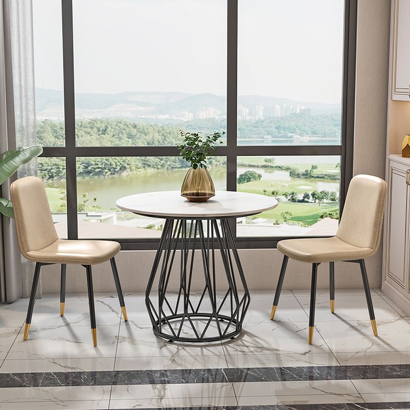 Round Sintered Stone Dining Table Traditional Luxury Dining Table for Dining Room Clearhalo ' dining_table' 'Dining Tables & Seating' 'Dining Tables' 'furn' 'furn_dining_table' 'Furniture' 'furniture_dining_table' 'Kitchen & Dining Furniture' 'kitchen&dining_furn' 'kitchen' 'kitchen_dining_table' 1200x1200_060b4d16-2ed5-45eb-b636-36fb2dcc4947