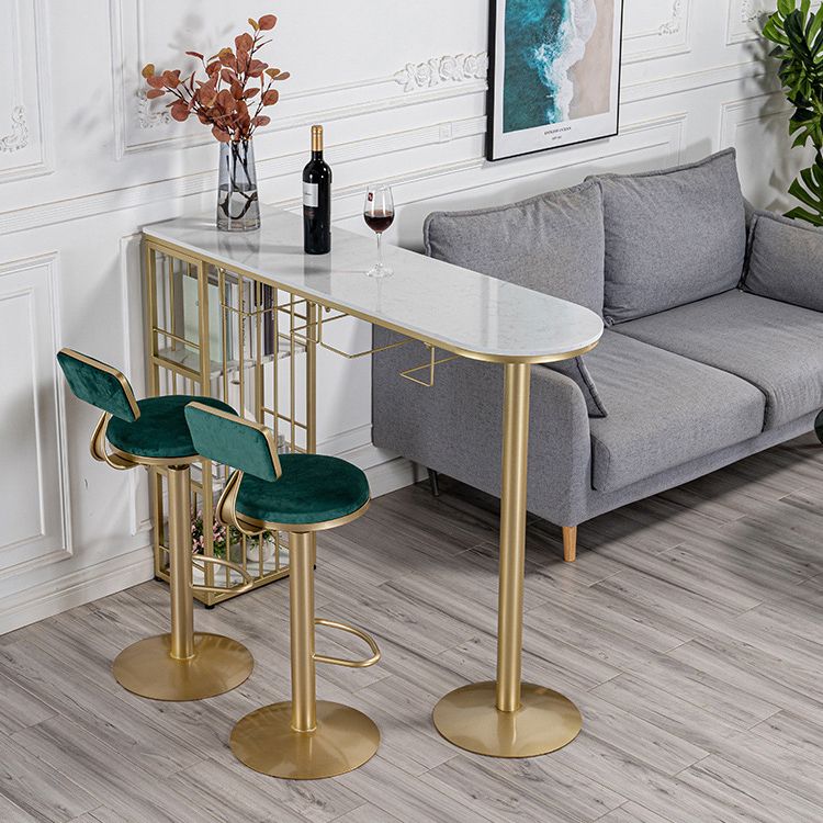 Glam Style Bar Table 1/3 Pieces Faux Marble Counter Table with Upholstered Stools Clearhalo 'Bar Furniture' 'furn' 'furn_home_bar_bar_sets' 'Furniture' 'Home Bars & Bar Sets' 'home_bar_bar_sets' 'Kitchen & Dining Furniture' 1200x1200_060cce07-f658-4d05-8bbd-c37db4be7e46