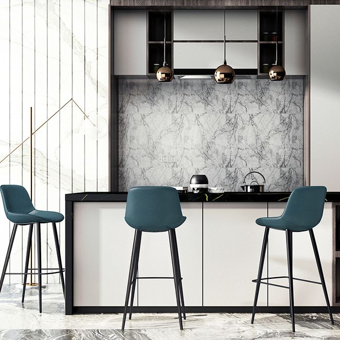 Lederen barkruk moderne rugleuning kruk voor bristol met metalen benen