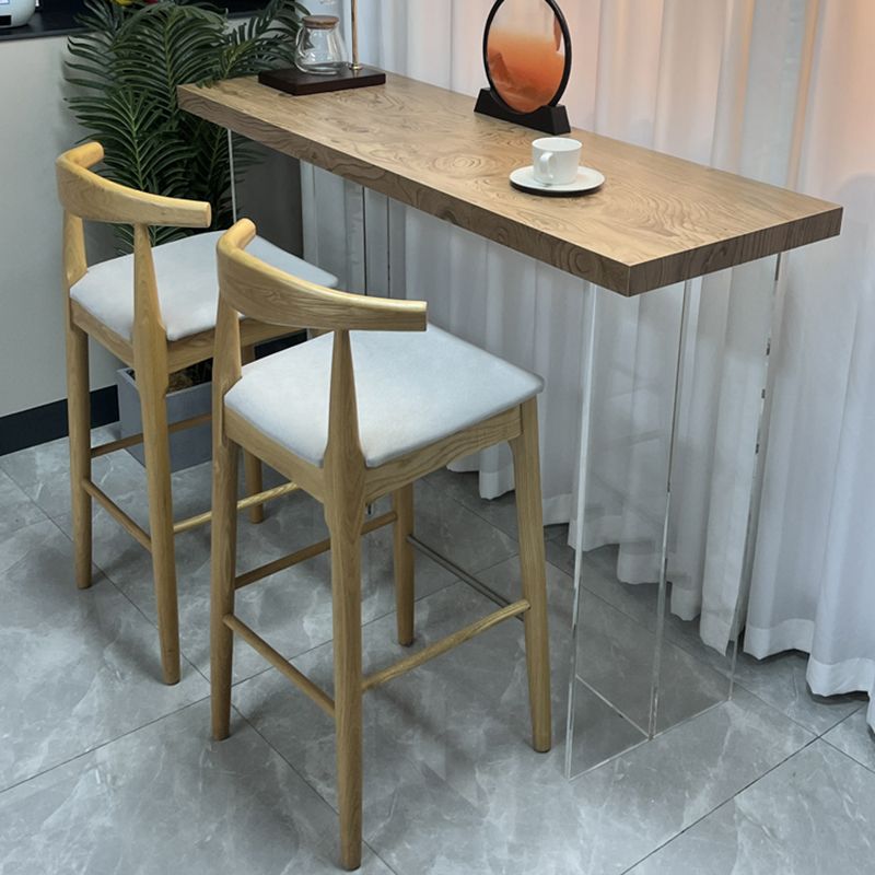 Rectangle Counter Height Pub Set 1/2/3 Pcs Modern Bar Table and Solid Wood Stools Clearhalo 'Bar Furniture' 'furn' 'furn_home_bar_bar_sets' 'Furniture' 'Home Bars & Bar Sets' 'home_bar_bar_sets' 'Kitchen & Dining Furniture' 1200x1200_061137ea-abfe-4f07-8da5-2ee3340385cc
