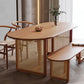 Contemporary Khaki Standard Dining Table Solid Wood Kitchen Dining Table with Double Pedestal Base Clearhalo ' dining_table' 'Dining Tables & Seating' 'Dining Tables' 'furn' 'furn_dining_table' 'Furniture' 'furniture_dining_table' 'Kitchen & Dining Furniture' 'kitchen&dining_furn' 'kitchen' 'kitchen_dining_table' 1200x1200_06114f2e-16c3-4f05-b7f5-59fd78283163