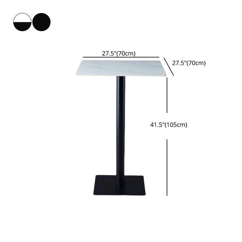 Industrial Black Iron Bar Dining Table Stone Top Engineered Wood Indoor Bistro Table Clearhalo 'Bar Furniture' 'Bar Tables' 'bar_tables' 'furn' 'furn_bar_tables' 'Furniture' 'furniture_bar_tables' 'Kitchen & Dining Furniture' 1200x1200_06120a29-7e99-4e9b-ad27-5bc53f4651cc