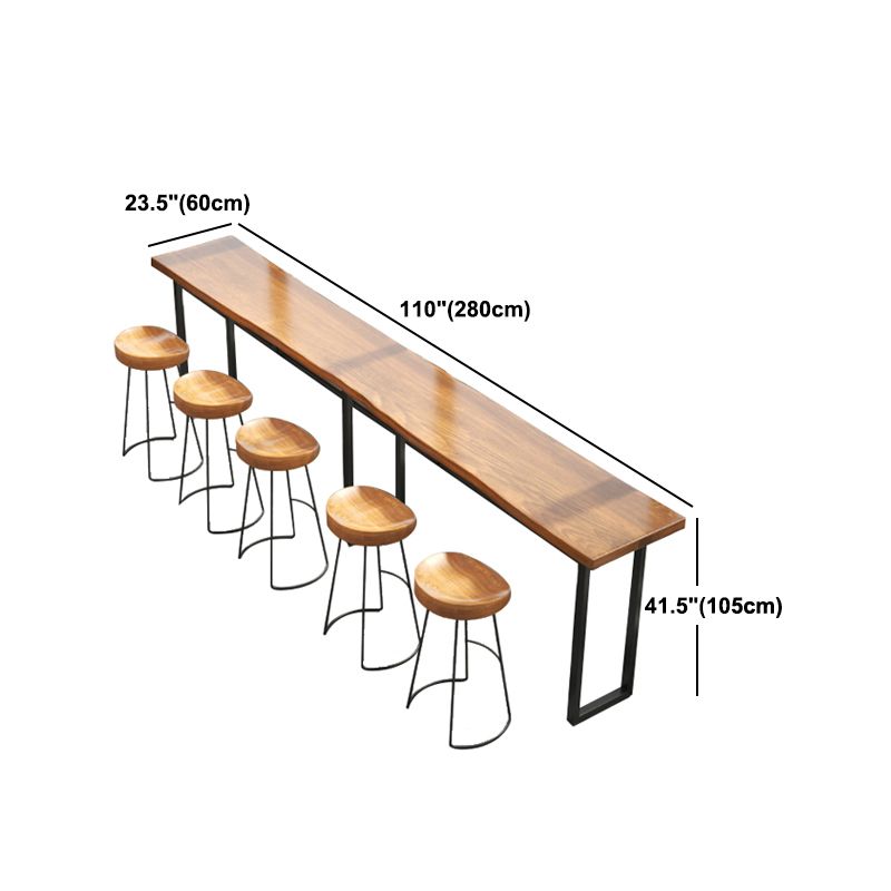Pine Wood Bar Dining Table Modern Rectangle Bar Table for Dining Room Balcony Clearhalo 'Bar Furniture' 'Bar Tables' 'bar_tables' 'furn' 'furn_bar_tables' 'Furniture' 'Kitchen & Dining Furniture' 1200x1200_06122c6b-1351-4e5f-bb15-43a348144844