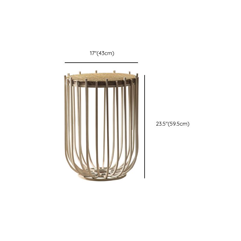 Rustic Solid Wood End Table Round Accent Side Table in Distressed Finish