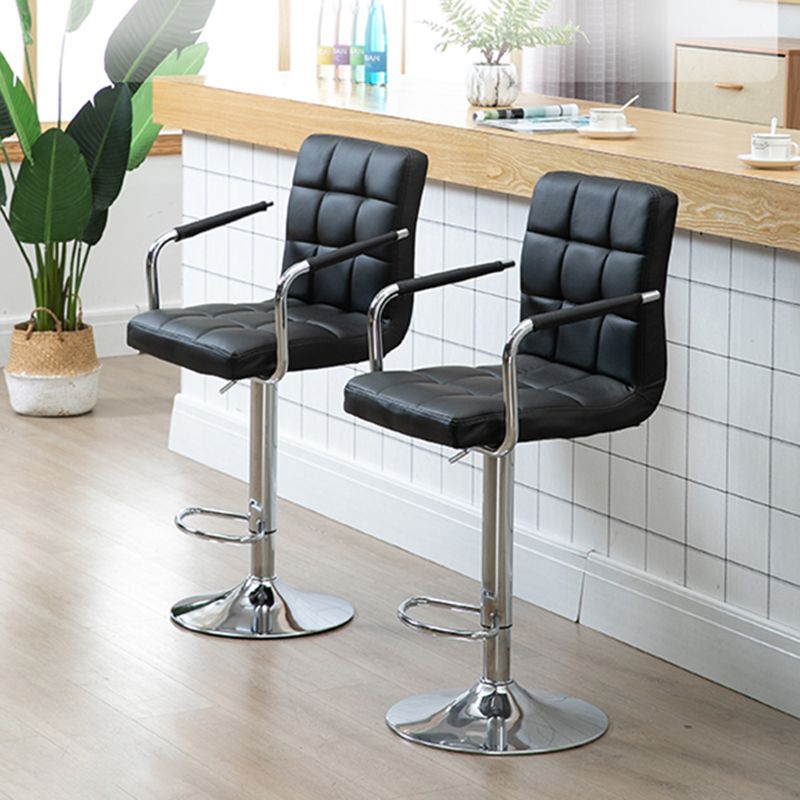 Modern Backrest Liftable Stool Steel Household Bar Stool with Cushion Clearhalo 'Bar Furniture' 'Bar Stools' 'bar_stools' 'furn' 'furn_bar_stools' 'furniture_bar_stools' 'Kitchen & Dining Furniture' 'kitchen&dining_furn' 'kitchen' 'kitchen_furn' Furniture' 1200x1200_06150dab-8546-4ef8-b95d-81fb83a45820
