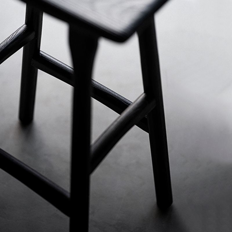 Black Armless Dining Stools Solid Wood Bar Stools with Footrest Clearhalo 'Bar Furniture' 'Bar Stools' 'bar_stools' 'furn' 'furn_bar_stools' 'Furniture' 'Kitchen & Dining Furniture' 1200x1200_061550b1-36db-4f8d-ab12-948bbcc69b6d