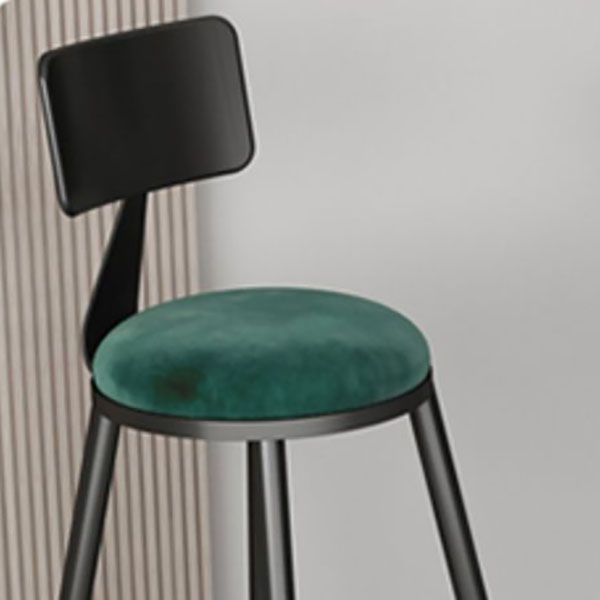 Glam Metal Barstool Velvet Footrest Low Back Stool in Matte Finish for Home Clearhalo 'Bar Furniture' 'Bar Stools' 'bar_stools' 'furn' 'furn_bar_stools' 'Furniture' 'Kitchen & Dining Furniture' 1200x1200_06165aad-6b14-44e7-ba9d-d2bf17e08f73