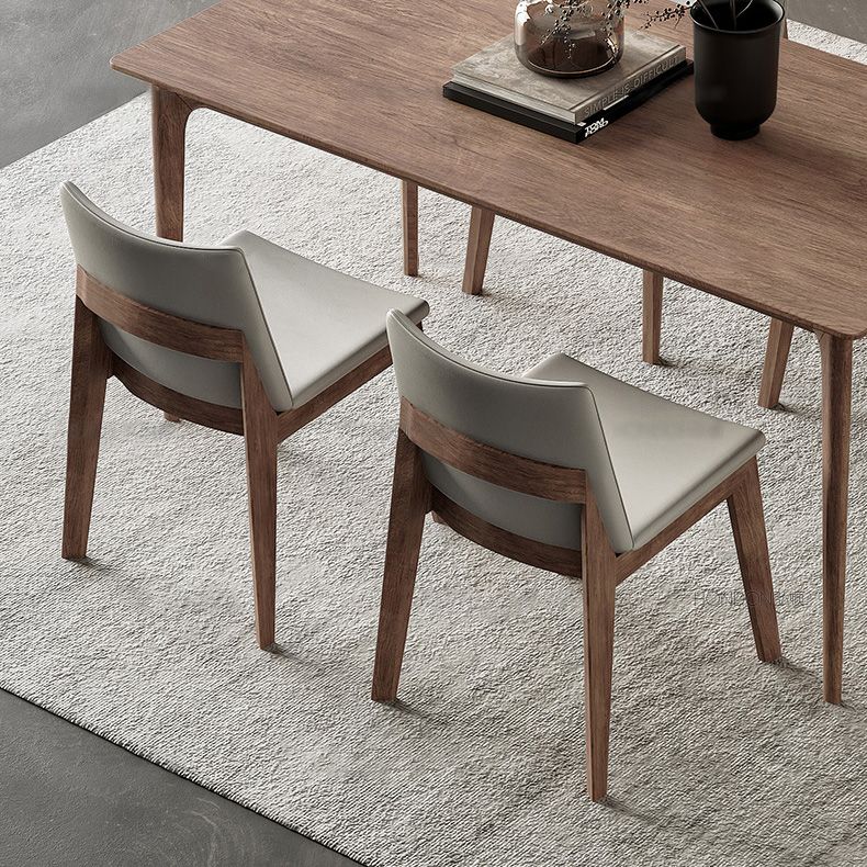 Industrial Parsons Chair Solid Wood Legs Upholstered Side Chair