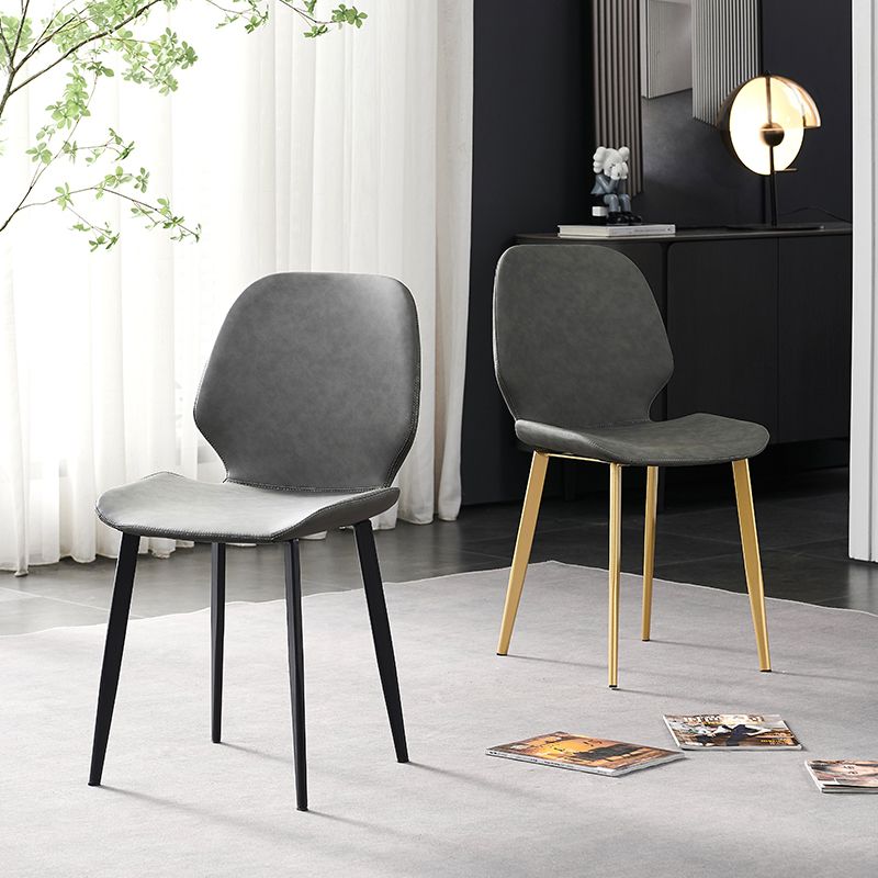 Restaurant Leather Beetle Shape Side Chair Wingback Matte Finish Dining Chair Clearhalo ' kitchen&dining_furn' 'Dining Chairs' 'Dining Tables & Seating' 'dining_chair' 'furn' 'furn_dining_chair' 'Furniture' 'furniture_dining_chair' 'Kitchen & Dining Furniture' 'kitchen' 1200x1200_06191466-c2b1-4a7f-9767-e868be5171e6