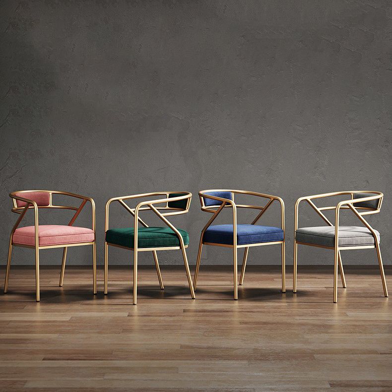 Upholstered Industrial Arm Chair Matte Finish Open Back Dining Chair (Set of 4) Clearhalo ' kitchen&dining_furn' 'Dining Chairs' 'Dining Tables & Seating' 'dining_chair' 'furn' 'furn_dining_chair' 'Furniture' 'furniture_dining_chair' 'Kitchen & Dining Furniture' 'kitchen' 1200x1200_0619b90c-5bf2-48f0-8632-5eabc9e84a33