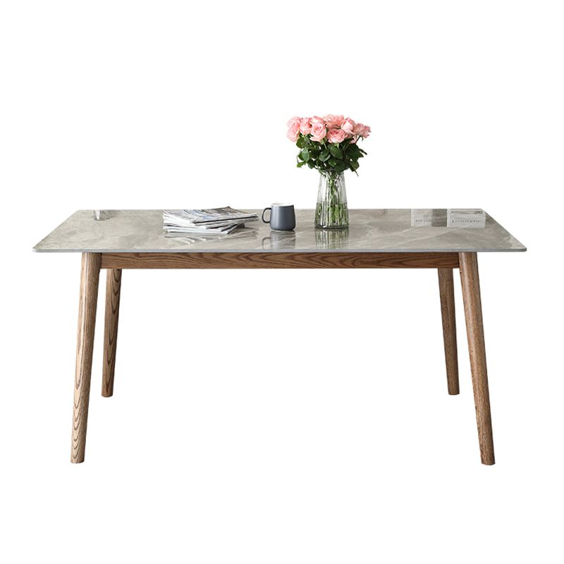 Mid-Century Sintered Stone Dining Table Gray Rectangle Dining Table for Kitchen Clearhalo ' dining_table' 'Dining Tables & Seating' 'Dining Tables' 'furn' 'furn_dining_table' 'Furniture' 'furniture_dining_table' 'Kitchen & Dining Furniture' 'kitchen&dining_furn' 'kitchen' 'kitchen_dining_table' 1200x1200_061a3be5-5817-4ca9-880c-7a9bf03eb5ea