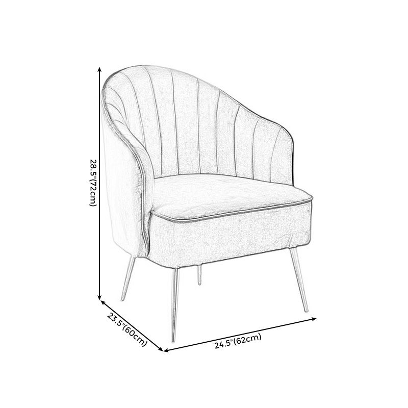 24.4"Wide Velvet Sloped Arms Barrel Chair with Basic Four Legs and Sewn Pillow Back Clearhalo 'Accent Chairs' 'accent_chairs' 'Chairs & Seating' 'furn' 'furn_accent_chairs' 'Furniture' 'furniture_accent_chairs' 'Living Room Furniture' 1200x1200_061a70c2-320d-4868-9a9a-b459453a2b21