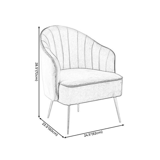24.4"Wide Velvet Sloped Arms Barrel Chair with Basic Four Legs and Sewn Pillow Back Clearhalo 'Accent Chairs' 'accent_chairs' 'Chairs & Seating' 'furn' 'furn_accent_chairs' 'Furniture' 'furniture_accent_chairs' 'Living Room Furniture' 1200x1200_061a70c2-320d-4868-9a9a-b459453a2b21