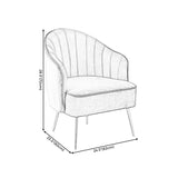 24.4"Wide Velvet Sloped Arms Barrel Chair with Basic Four Legs and Sewn Pillow Back Clearhalo 'Accent Chairs' 'accent_chairs' 'Chairs & Seating' 'furn' 'furn_accent_chairs' 'Furniture' 'furniture_accent_chairs' 'Living Room Furniture' 1200x1200_061a70c2-320d-4868-9a9a-b459453a2b21