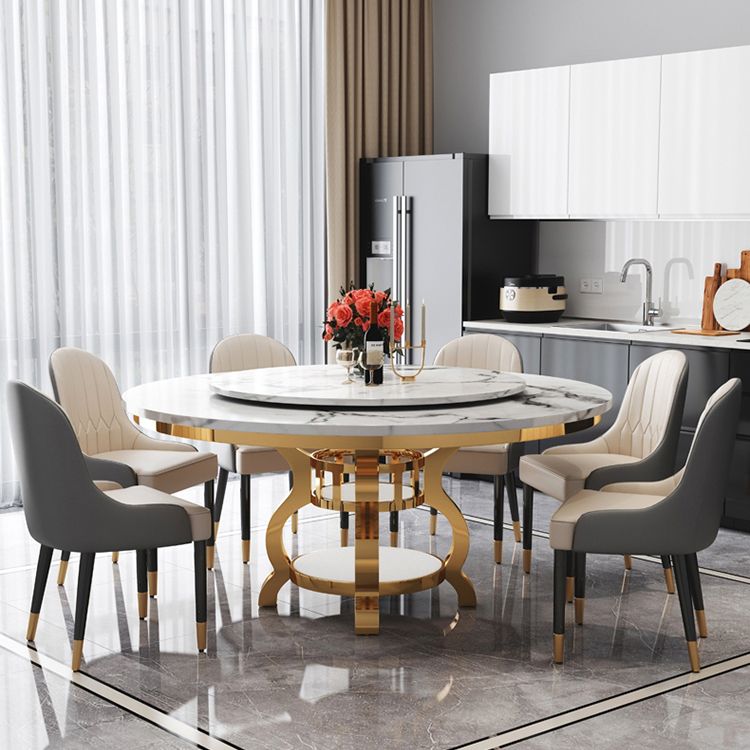 Luxury Style Marble Dining Table Single Pedestal Base Round Table for Home Clearhalo ' dining_table' 'Dining Tables & Seating' 'Dining Tables' 'furn' 'furn_dining_table' 'Furniture' 'furniture_dining_table' 'Kitchen & Dining Furniture' 'kitchen&dining_furn' 'kitchen' 'kitchen_dining_table' 1200x1200_061ae025-a3ea-4126-b630-e0cc2bfec07c