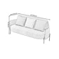 Standard Square Arm Sofa Couch Contemporary Tight Back Setee