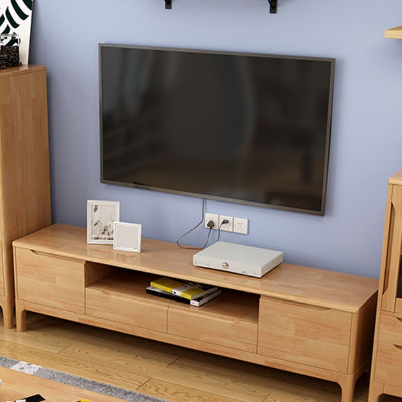 Rubber Wood Media Console Modern 2 Drawers TV Console with Doors Clearhalo 'furn' 'furn_tv_stands_entertainment_centers' 'Furniture' 'Living Room Furniture' 'TV Stands & Entertainment Centers' 'TV Stands & Media Storage Furniture' 'tv_stands_entertainment_centers' 1200x1200_061c6378-65f2-4d2f-9d73-2c68593a679d