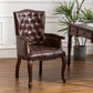 Farmhouse Rubberwood Solid Back Arm Chair Matte Finish Faux Leather Dining Chair Clearhalo ' kitchen&dining_furn' 'Dining Chairs' 'Dining Tables & Seating' 'dining_chair' 'furn' 'furn_dining_chair' 'Furniture' 'furniture_dining_chair' 'Kitchen & Dining Furniture' 'kitchen' 1200x1200_061cc2cb-b540-4b23-af35-1a226fbde13d