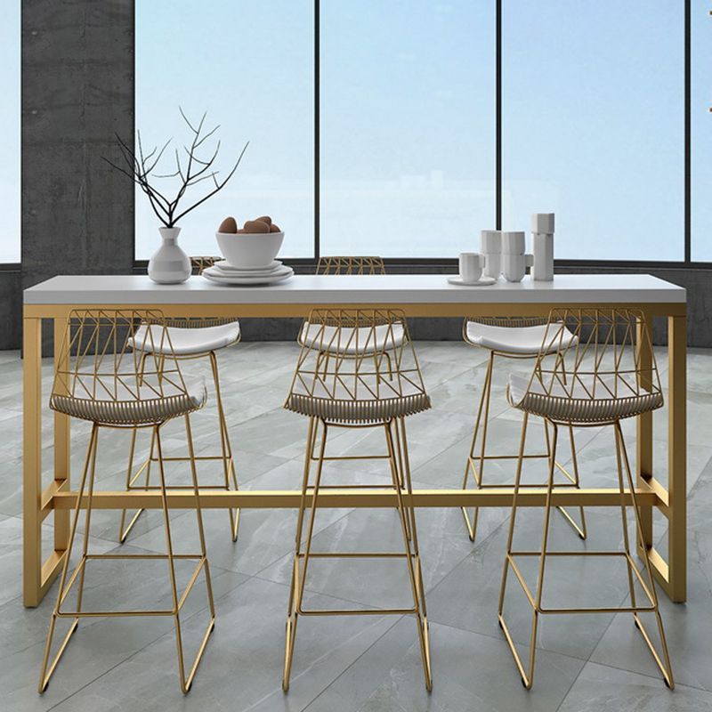 Glam – ensemble de Table de bar rectangulaire, 1/7 pièces, Table de comptoir en bois massif pour l'intérieur
