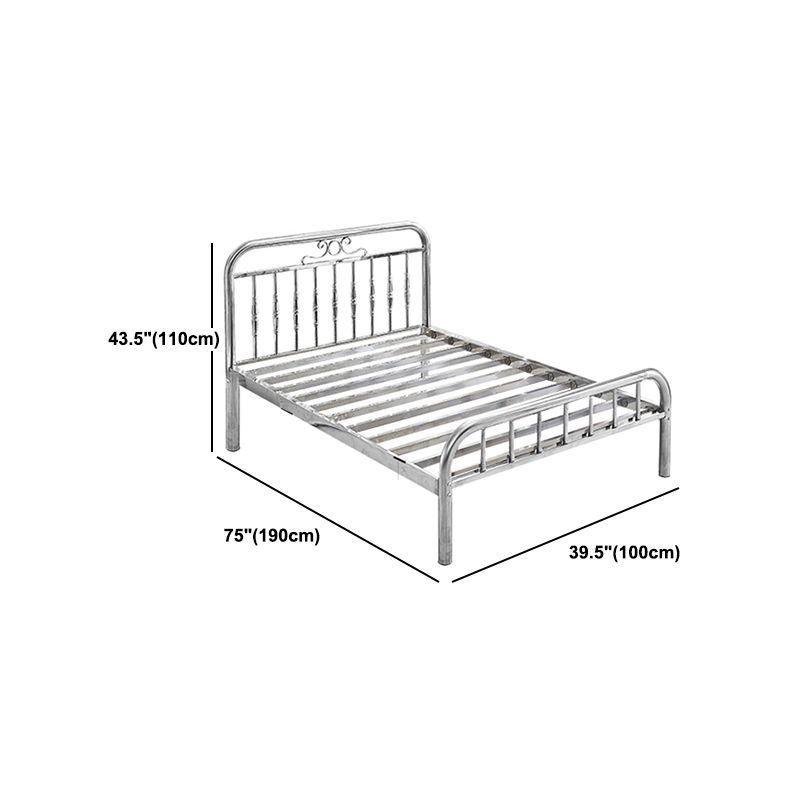 Contemporary Style Bed Frame Metal Standard Bed with Headboard