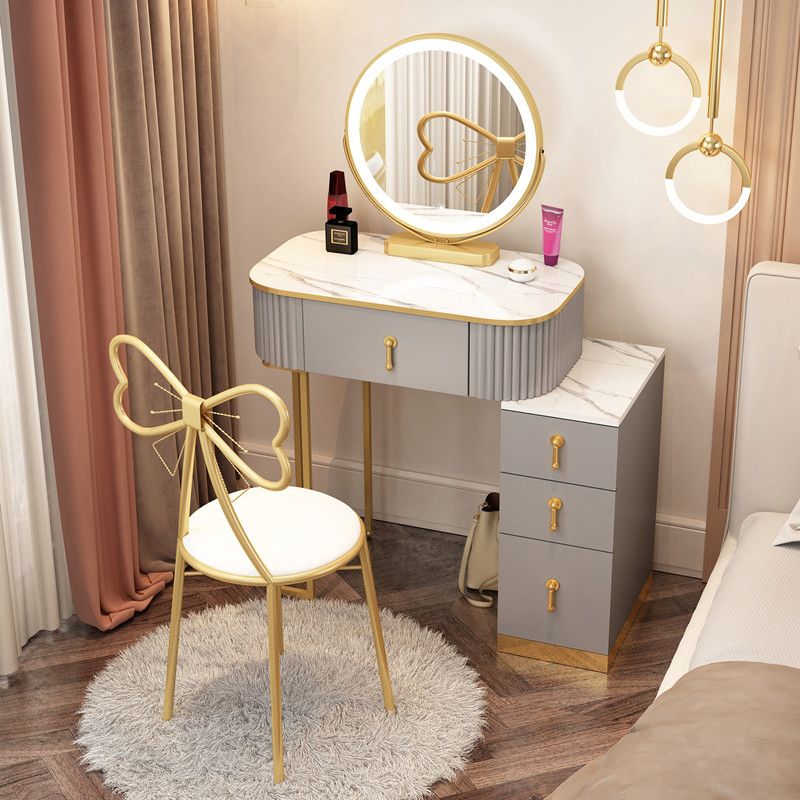 Glam Wood maquillador tocador de tocador escritorio de tocador de maquillaje con cajón