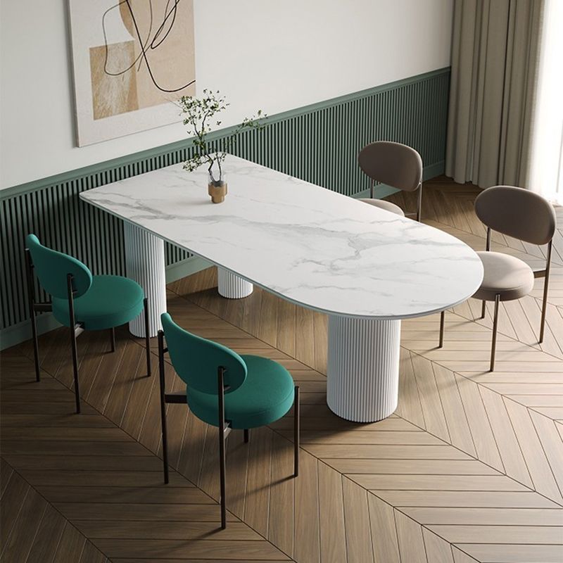 White Tripod Base Dining Table Stone Top Modern Dining Room Kitchen Table Clearhalo 'Dining Tables & Seating' 'Dining Tables' 'dining_table' 'furn' 'furn_dining_table' 'Furniture' 'furniture_dining_table' 'Kitchen & Dining Furniture' 'kitchen' 'kitchen_dining_table' 1200x1200_062073e9-33b5-46d9-9fbb-2f1e93eee0a8