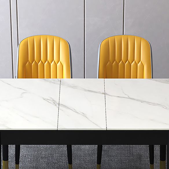 Contemporary Sintered Stone Top Extendable Dining Set Rectangle Kitchen Dining Set with 4 Legs Table Clearhalo 'Dining Room Sets' 'Dining Tables & Seating' 'dining_room_set' 'furn' 'furn_dining_room_set' 'Furniture' 'furniture_dining_room_set' 'Kitchen & Dining Furniture' 'kitchen&dining_furn' 'kitchen' 1200x1200_06211e45-7d98-4dfa-9408-b8827db505a2