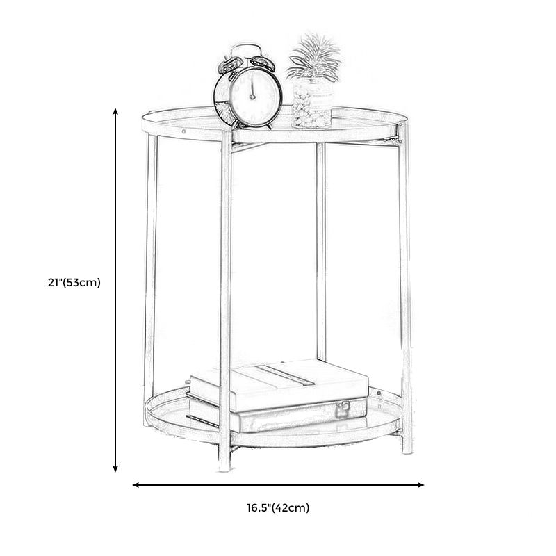 Salon scandinave table ronde de canapé-coffre table de plateau en métal
