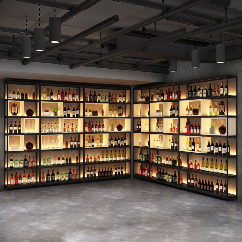 Rack de vin industriel en métal Planchage à vin horizontal avec étagère