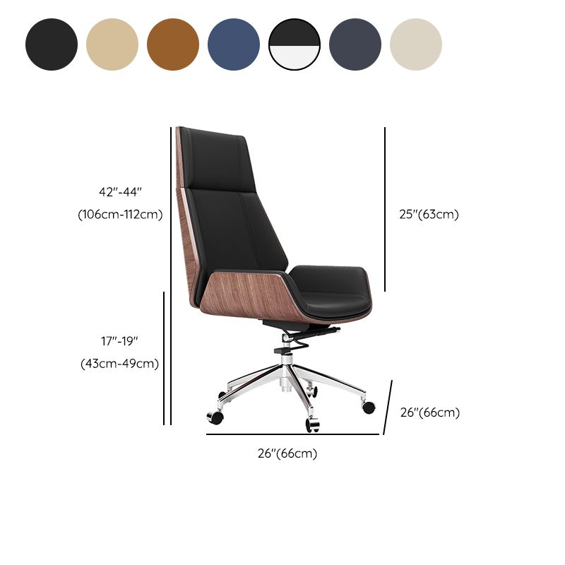 Contemporary Wheels Swivel Chair Faux Leather High Back Chair Clearhalo 'furn' 'furn_office_chair' 'Furniture' 'Office Chairs' 'Office Furniture' 'office_chair' 1200x1200_062375f0-aedd-4f0e-a74e-2816bd82068f