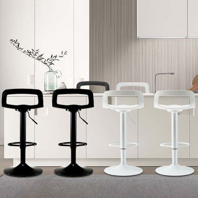 Plastic Low Back Barstools Adjustable Height Bar Stools with Metal Base Clearhalo 'Bar Furniture' 'Bar Stools' 'bar_stools' 'furn' 'furn_bar_stools' 'Furniture' 'Kitchen & Dining Furniture' 1200x1200_0624524d-354a-415c-8873-43fee731dad3