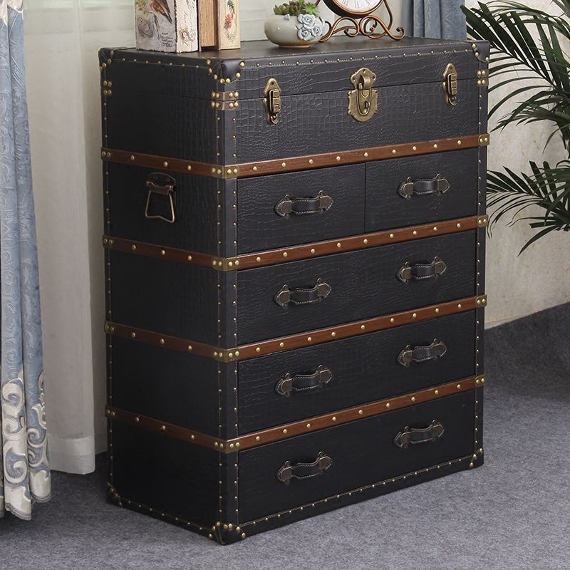 Rustic Leather Chest Vertical Chest with Drawers for Bedroom Clearhalo 'Bedroom Furniture' 'Dressers & Chests' 'dressers_chests' 'furn' 'furn_dressers_chests' 'Furniture' 1200x1200_0624d104-34f1-4159-b5dc-61cf90cc4087
