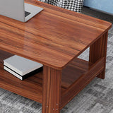 Modern Wooden Coffee Table with Storage and 4 Legs Bunching Tables