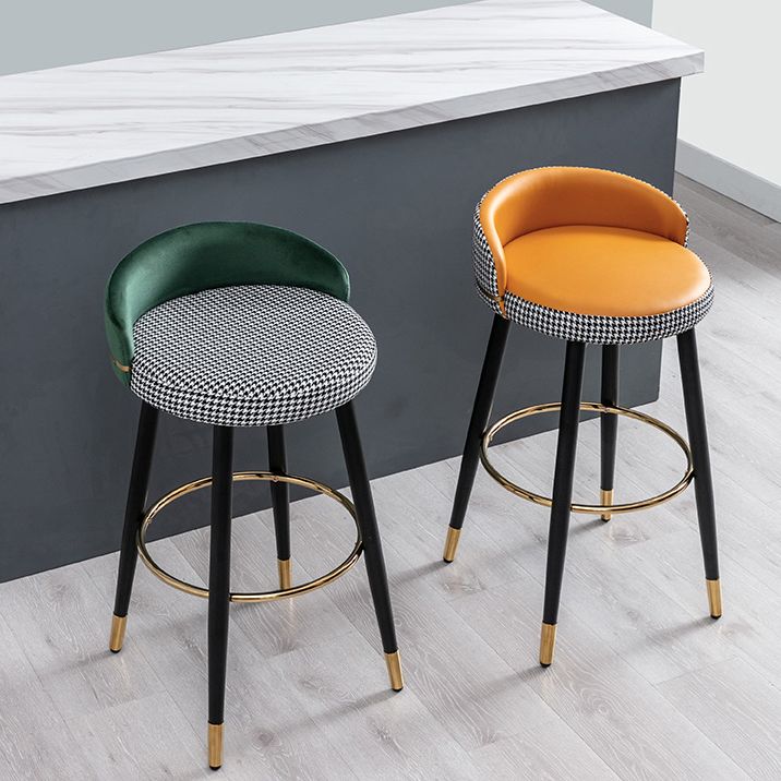 Moderner Low Rücken Counter Stuhl Faux Leder Armless Bar Stuhl