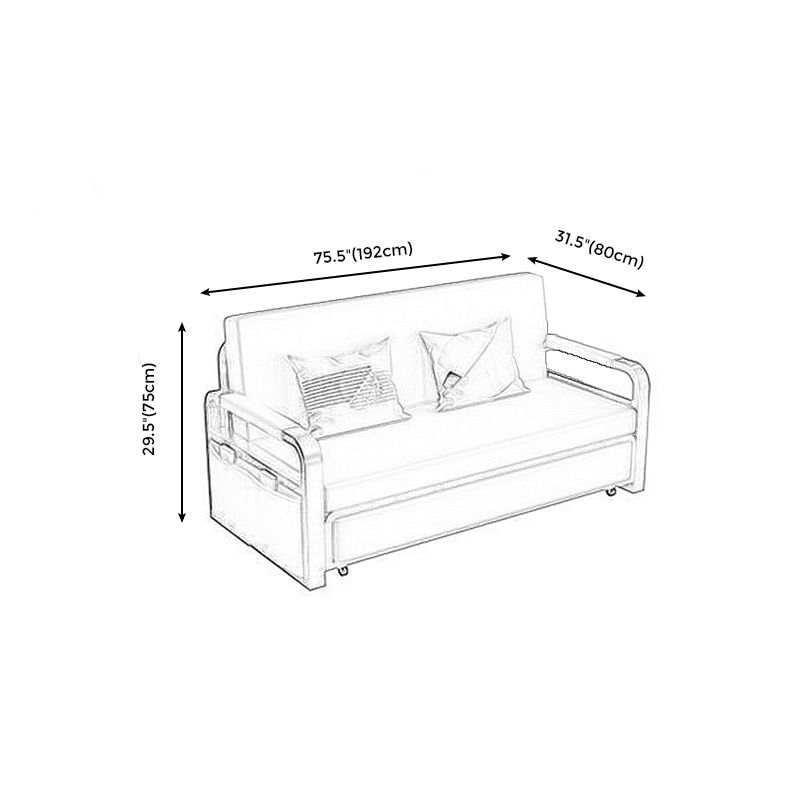 Contemporary Square Arm Removable Sofa Bed Metal Frame Sofa with Storage for Apartment Clearhalo 'Furniture' 'furniture_sofas' 'Living Room Furniture' 'Sofa' 'sofas' 1200x1200_06290aca-b2c4-4cc8-9ae7-d4dfcbdf06b6
