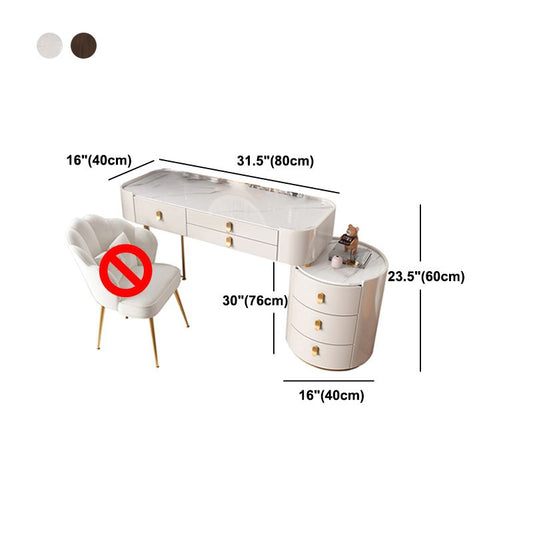 Tavolo da toeletta da toeletta per vanità in legno contemporaneo set di vetro/tavolo da trucco in ardesia